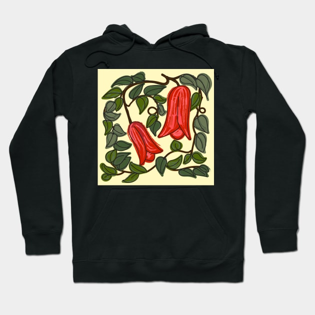 Captivating Copihue and Vine Hoodie by FrancesPoff